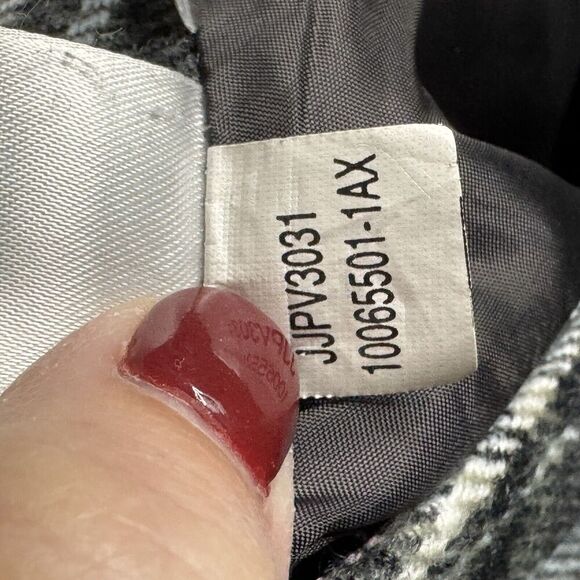 Jones Wear Size 12 Wool Blend Skirt Gray Plaid Career Academia Pink Black Modest - Picture 9 of 9